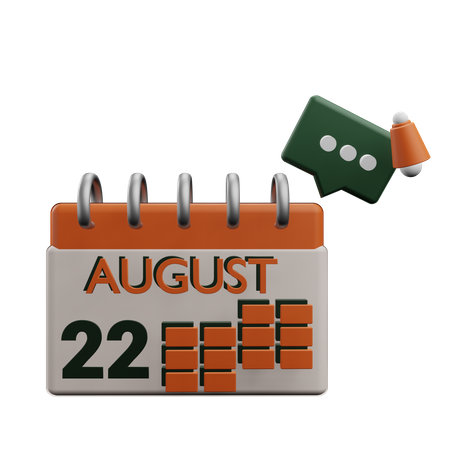 22 august  3D Icon