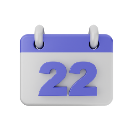 Calendário de 22 datas  3D Icon