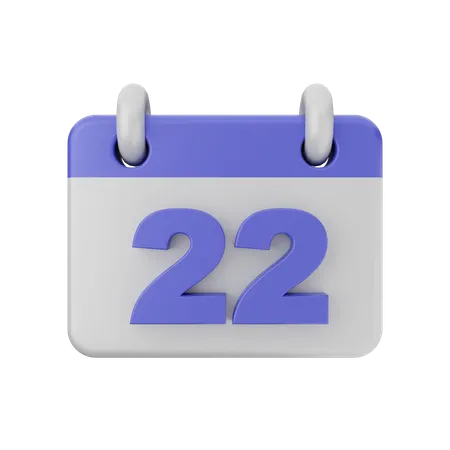 Calendário de 22 datas  3D Icon