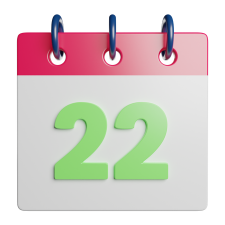 Calendário de 22 datas  3D Icon