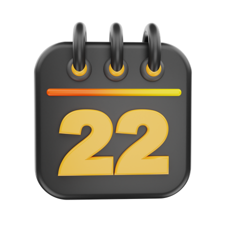 22 Date  3D Icon