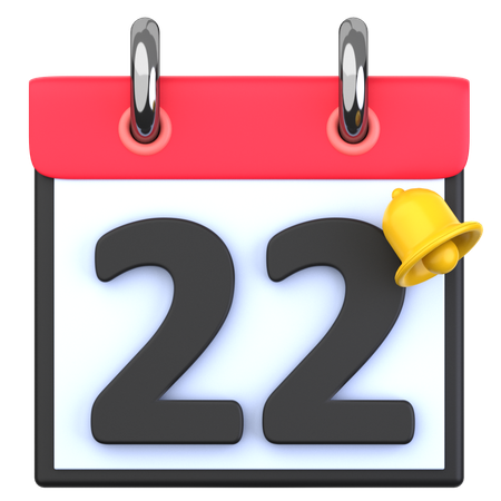 22 Date  3D Icon