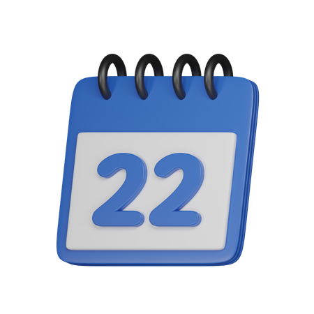 22 Date  3D Icon