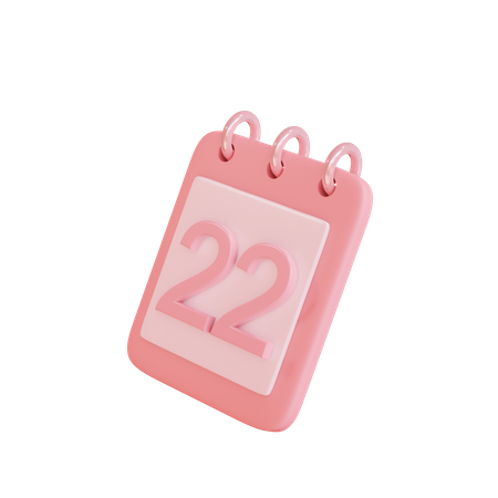 22 Date  3D Icon