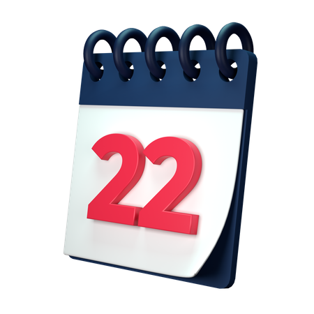 22 Date  3D Icon
