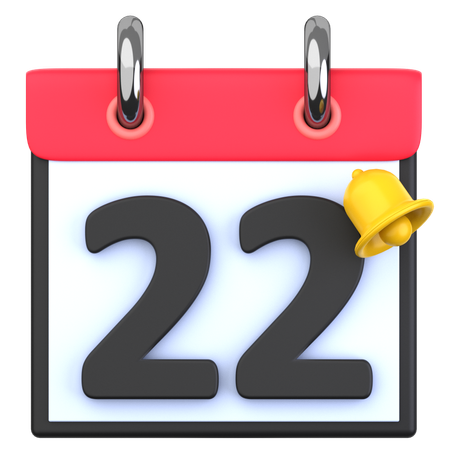 22 Date  3D Icon