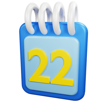 22 Date  3D Icon