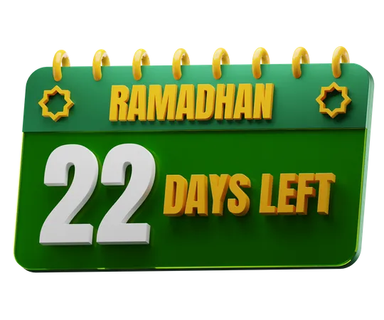 22 Days Left to Ramadan  3D Icon