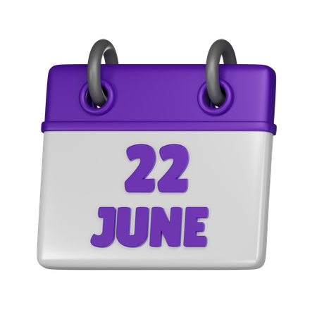 22 de junho  3D Icon