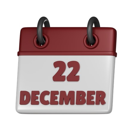 22 December  3D Icon