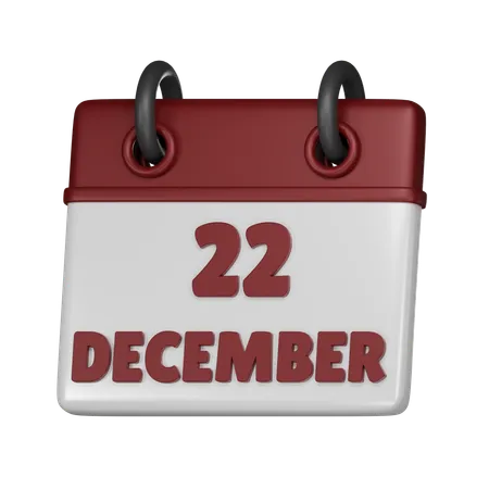 22 December  3D Icon