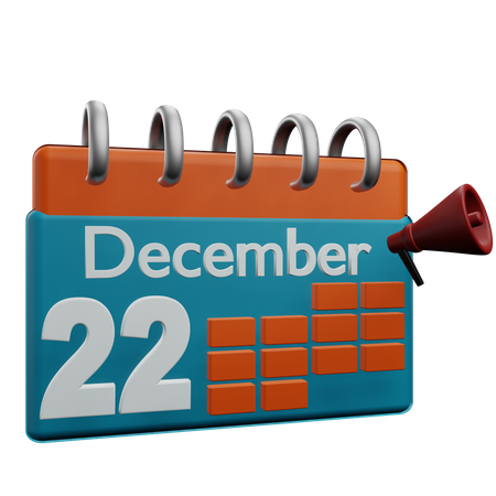 22 December  3D Icon