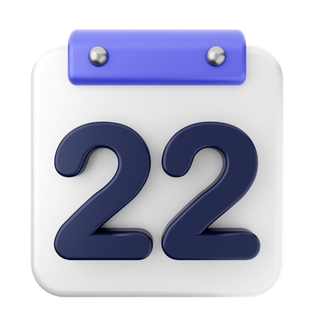 Calendario 22  3D Icon