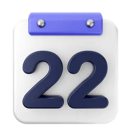 Calendario 22  3D Icon