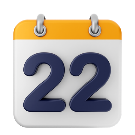 Calendario 22  3D Icon