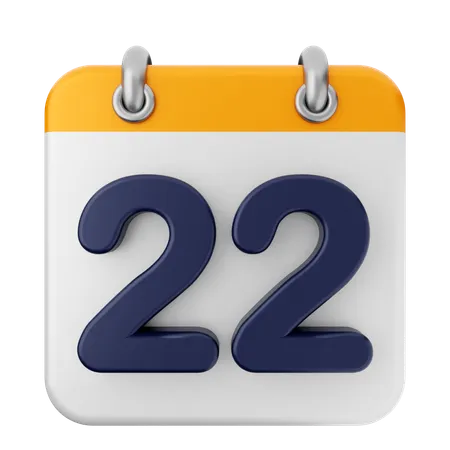 Calendario 22  3D Icon