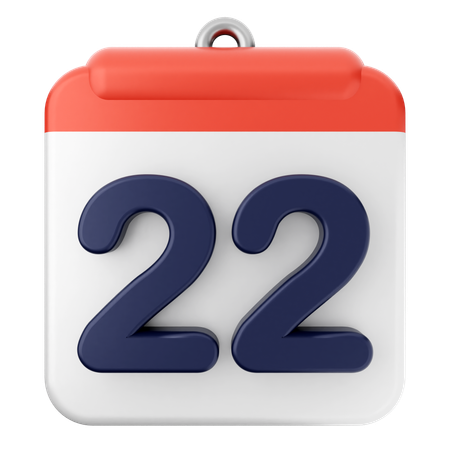 Calendario 22  3D Icon