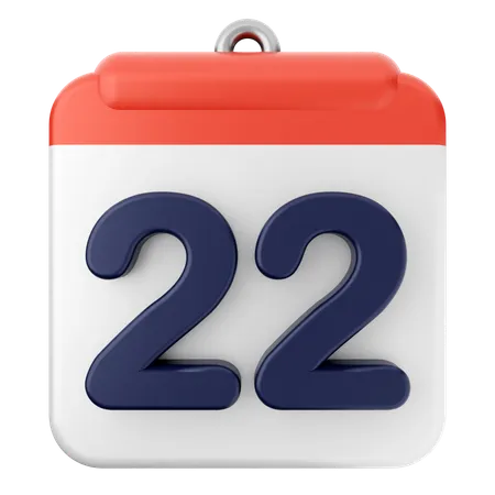 Calendario 22  3D Icon