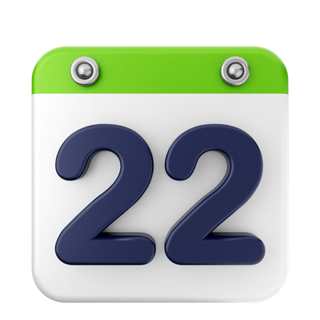 Calendario 22  3D Icon