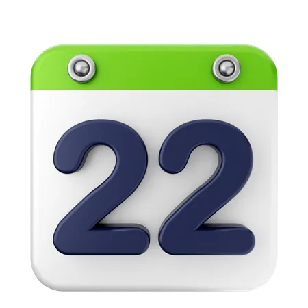 Calendario 22  3D Icon