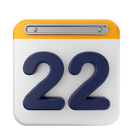 Calendario 22  3D Icon