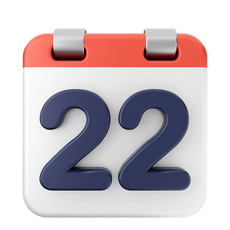 Calendario 22  3D Icon