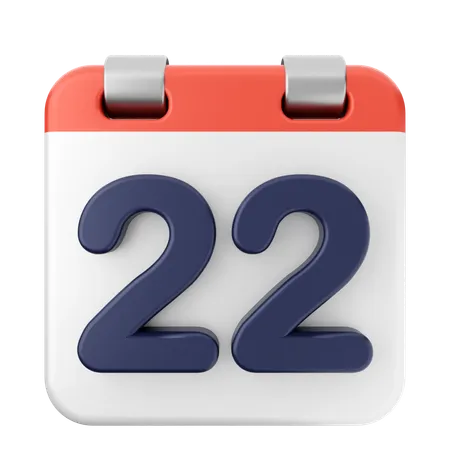 Calendario 22  3D Icon