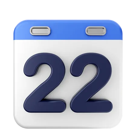 Calendario 22  3D Icon