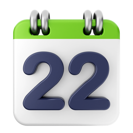 Calendario 22  3D Icon