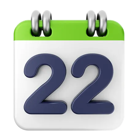 Calendario 22  3D Icon