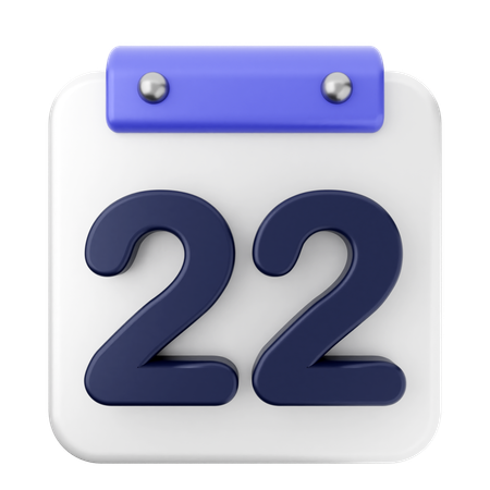 22e Calendrier  3D Icon