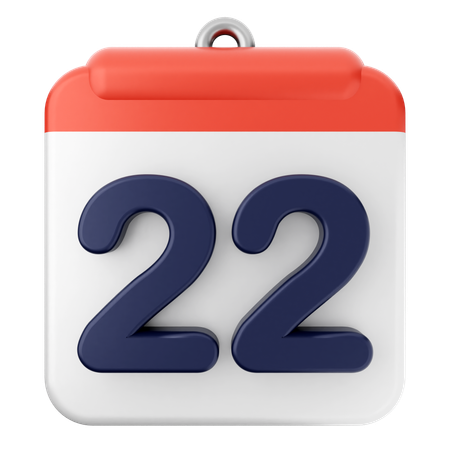 22e Calendrier  3D Icon