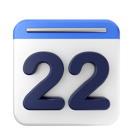 22e Calendrier  3D Icon