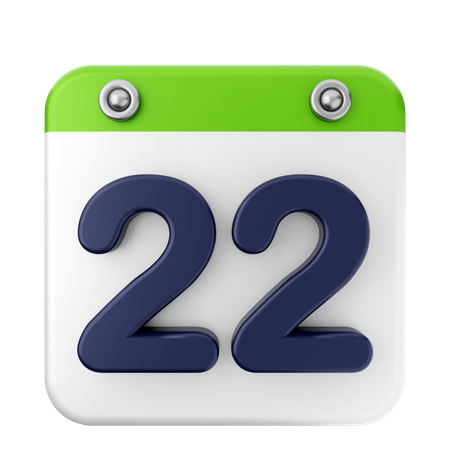 22e Calendrier  3D Icon