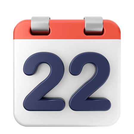 22e Calendrier  3D Icon