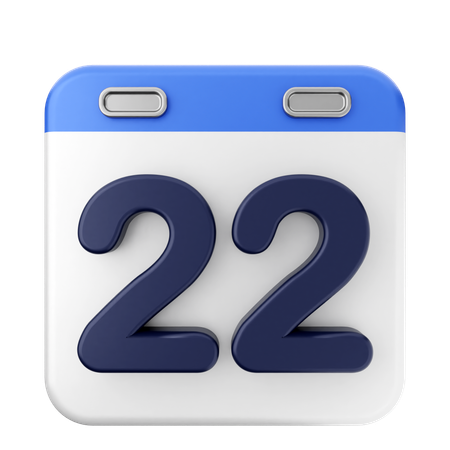 22e Calendrier  3D Icon