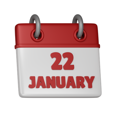 22 January  3D Icon