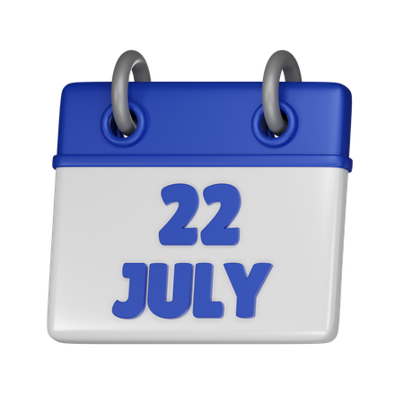 22 July  3D Icon