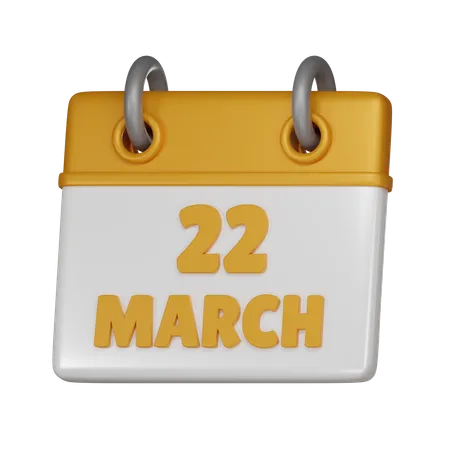 22 March  3D Icon