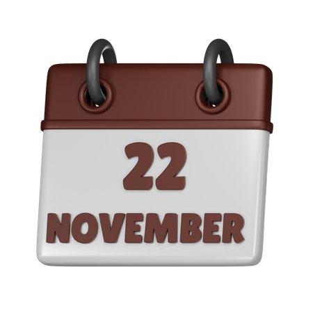 22 November  3D Icon