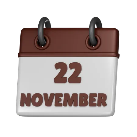 22 November  3D Icon