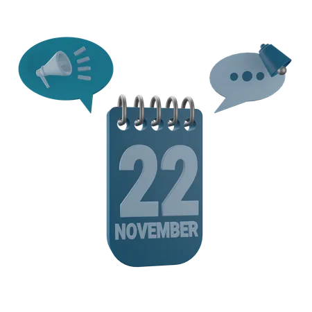 22 de noviembre  3D Icon