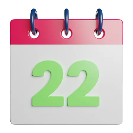 Kalender mit 22 Terminen  3D Icon