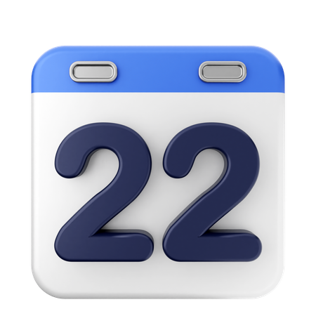 22日カレンダー  3D Icon