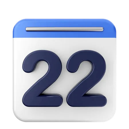 22 Th Calendar  3D Icon