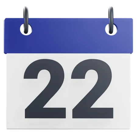 22 veintidós día  3D Icon