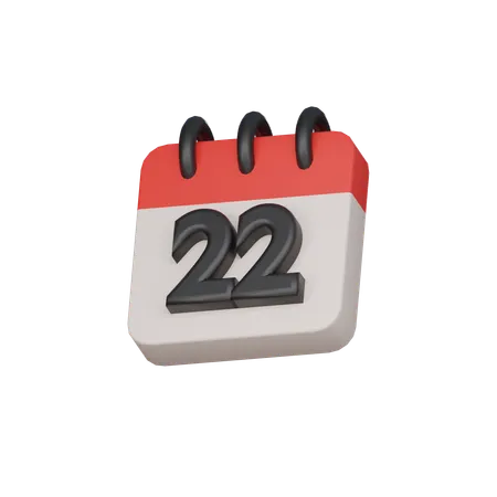 22nd The Twenty Second Day 3 D Icon 3D Icon