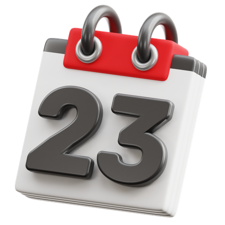 달력 날짜 23  3D Icon