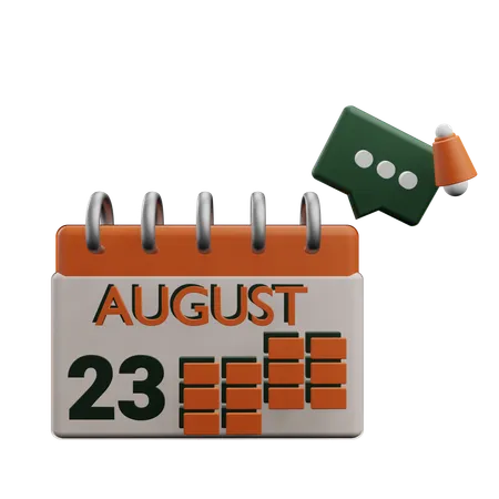 23 august  3D Icon