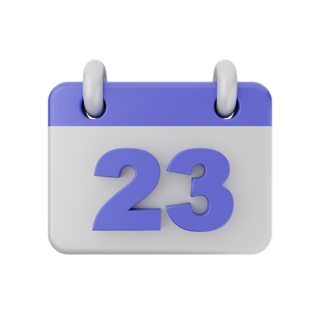 Calendário de 23 datas  3D Icon